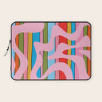 Stripey Swirl Colorful Pop Pattern with Pink  Laptop Sleeve Gallery Image 1