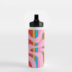 Stripey Swirl Colorful Pop Pattern with Pink  Water Bottle Gallery Image 2