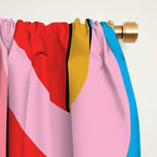 Stripey Swirl Colorful Pop Pattern with Pink  Window Curtain Gallery Image 2