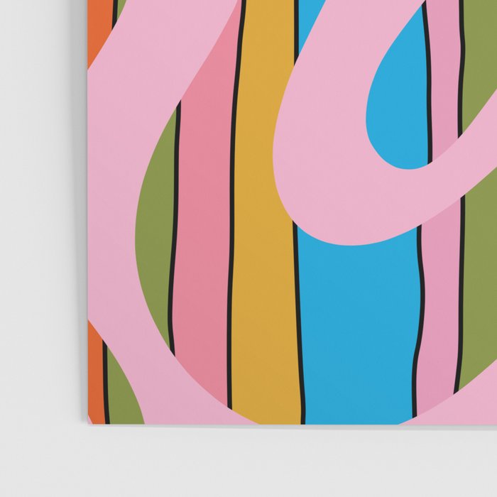 Stripey Swirl Colorful Pop Pattern with Pink  Poster Gallery Image 3