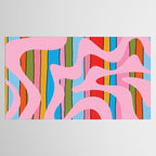 Stripey Swirl Colorful Pop Pattern with Pink  Tablecloth Gallery Image 2