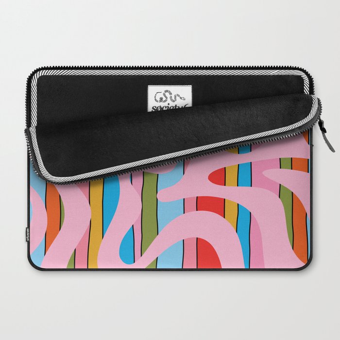 Stripey Swirl Colorful Pop Pattern with Pink  Laptop Sleeve Gallery Image 2