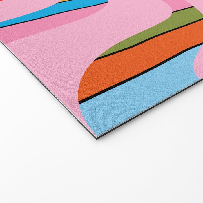 Stripey Swirl Colorful Pop Pattern with Pink  Welcome Mat Gallery Image 2