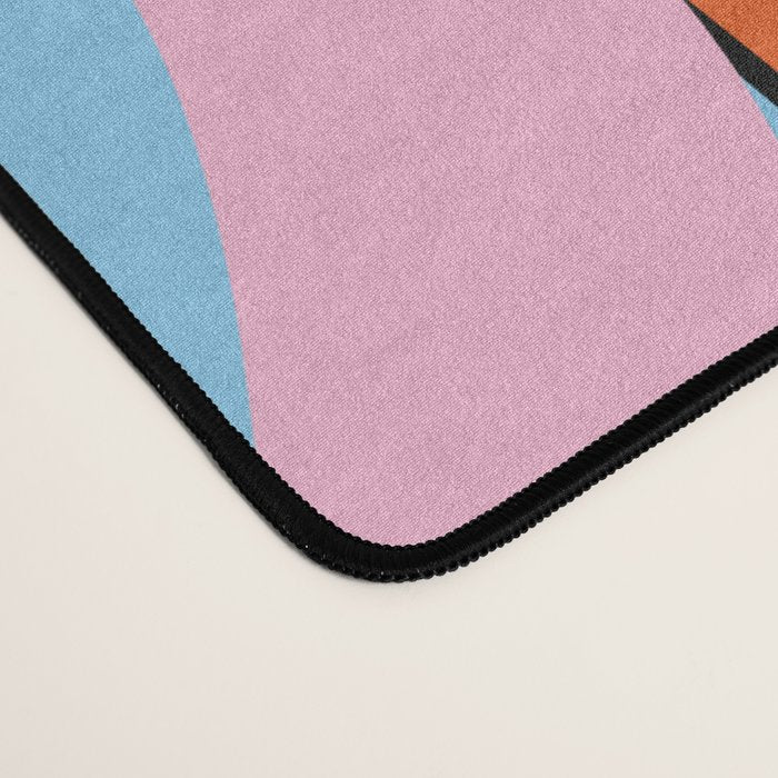 Stripey Swirl Colorful Pop Pattern with Pink  Desk Mat Gallery Image 4