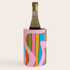 Stripey Swirl Colorful Pop Pattern with Pink  Wine Chiller Gallery Image 2