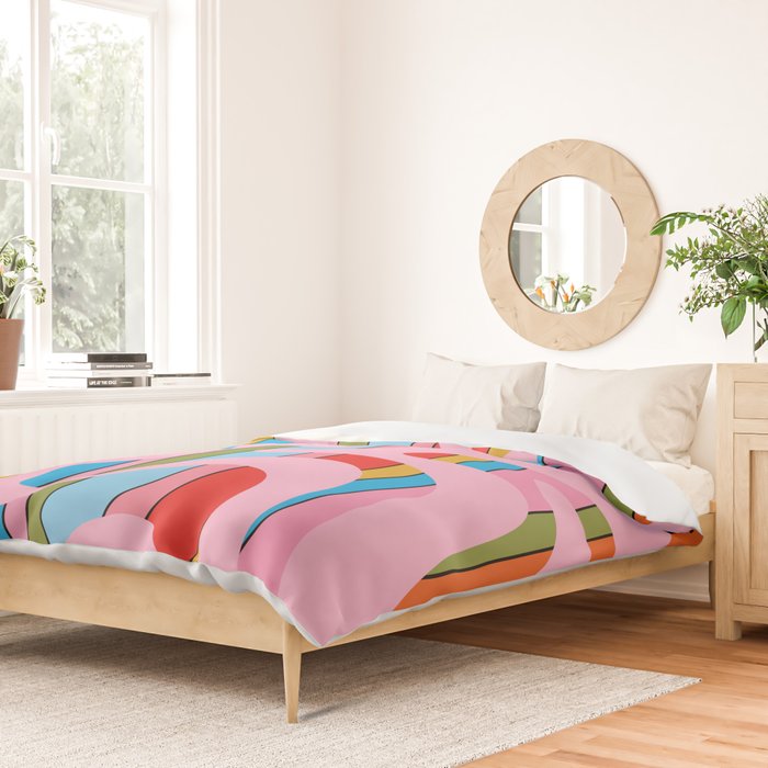 Stripey Swirl Colorful Pop Pattern with Pink  Duvet Cover Gallery Image 2