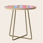 Stripey Swirl Colorful Pop Pattern with Pink  Side Table Gallery Image 1