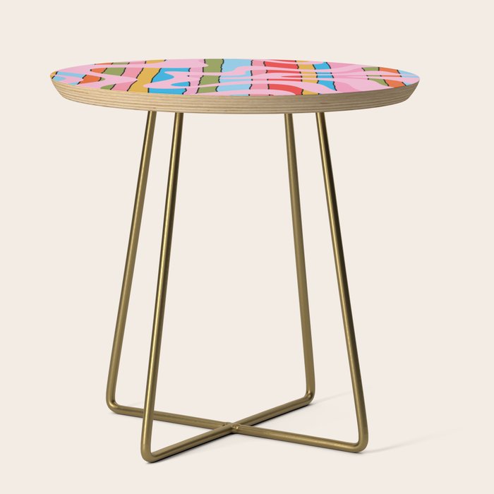 Stripey Swirl Colorful Pop Pattern with Pink  Side Table Gallery Image 1