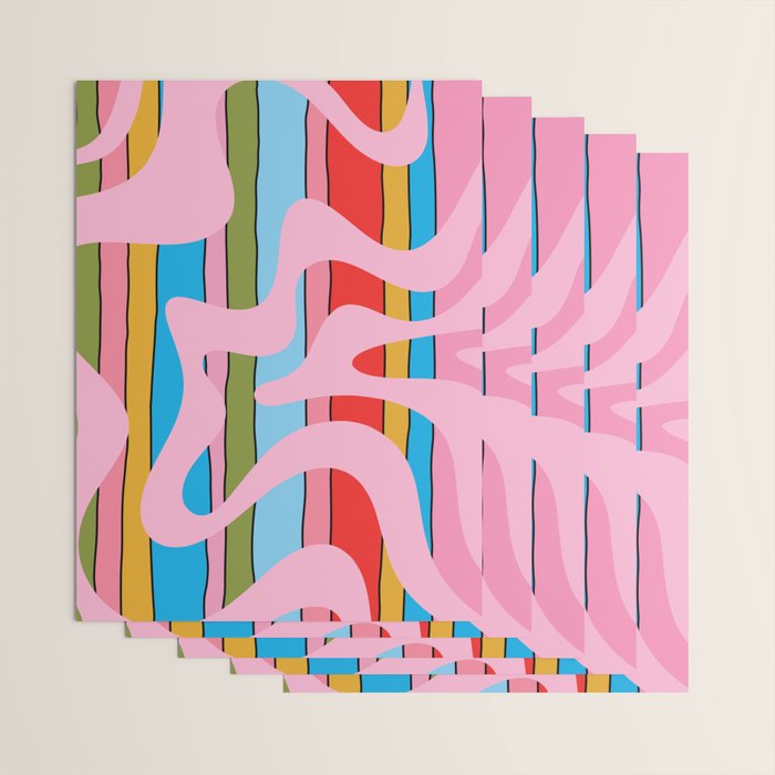 Stripey Swirl Colorful Pop Pattern with Pink  Wrapping Paper Gallery Image 3