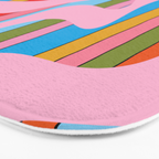 Stripey Swirl Colorful Pop Pattern with Pink  Bath Mat Gallery Image 3