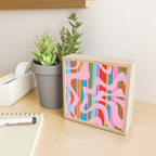 Stripey Swirl Colorful Pop Pattern with Pink  Mini Art Print Gallery Image 2
