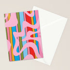 Stripey Swirl Colorful Pop Pattern with Pink  Stationery Card Gallery Image 2