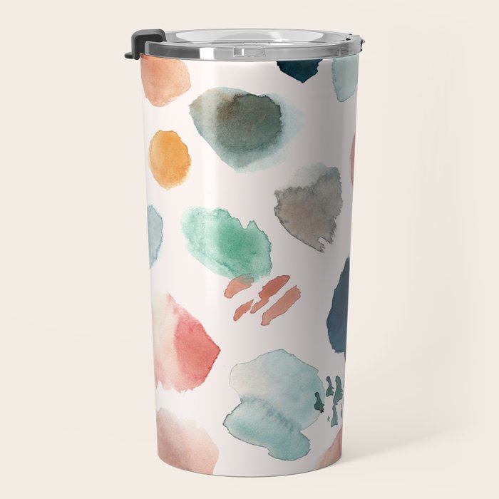 WILD WHIMS Abstract Watercolor Brush Strokes Travel Mug Gallery Image 3
