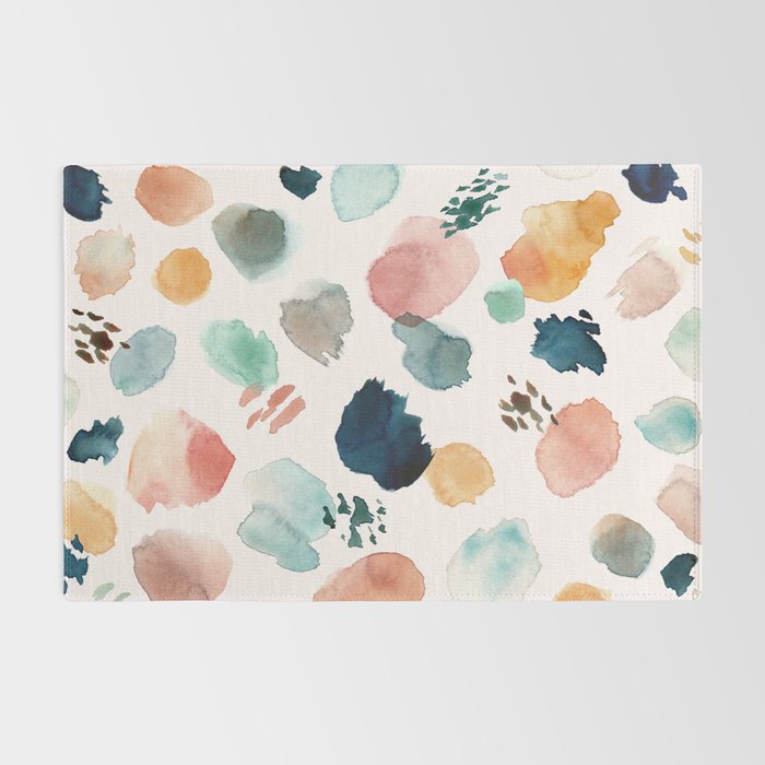WILD WHIMS Abstract Watercolor Brush Strokes Rug Gallery Image 2