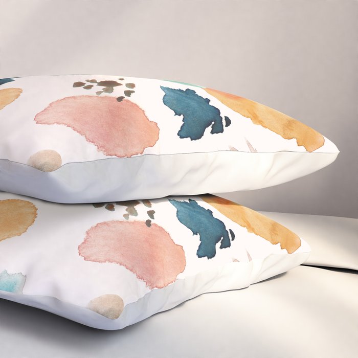 WILD WHIMS Abstract Watercolor Brush Strokes Pillow Sham Gallery Image 3