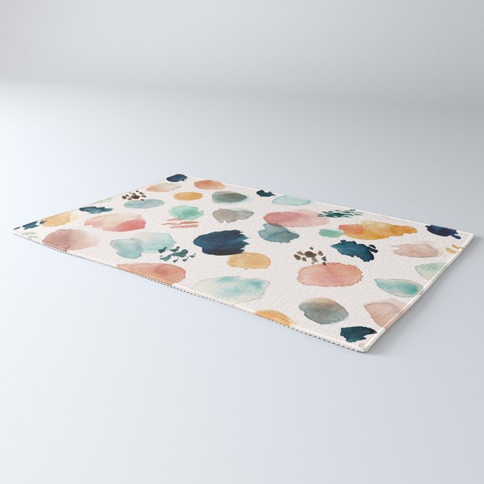 WILD WHIMS Abstract Watercolor Brush Strokes Rug Gallery Image 3