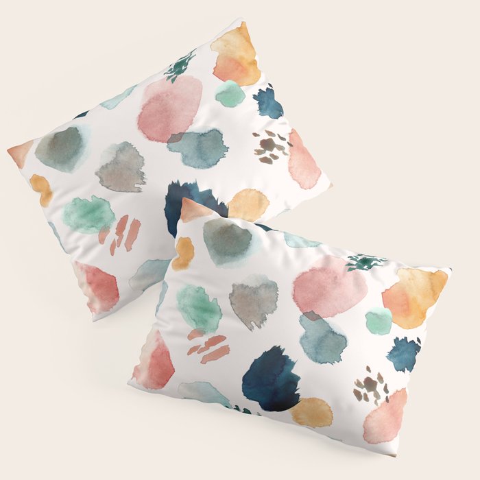WILD WHIMS Abstract Watercolor Brush Strokes Pillow Sham Gallery Image 3