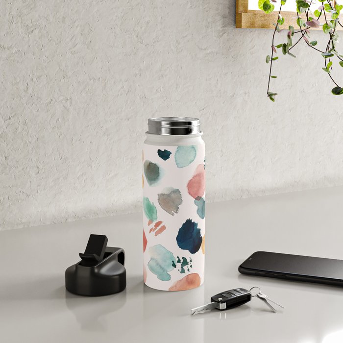 WILD WHIMS Abstract Watercolor Brush Strokes Water Bottle Gallery Image 4