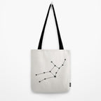 Virgo Zodiac Star Constellation Line Art White Tote Bag Gallery Image 2