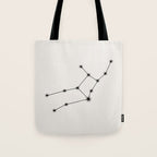 Virgo Zodiac Star Constellation Line Art White Tote Bag Gallery Image 1
