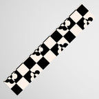 Mid century modern geometric black and white pattern Table Runner Gallery Image 3