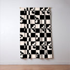 Mid century modern geometric black and white pattern Window Curtain Gallery Image 3