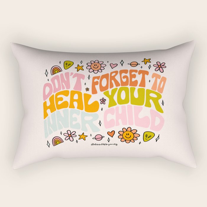 Don't Forget to Heal Your Inner Child Rectangular Pillow Gallery Image 2