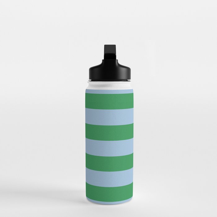 Bold Stripes in Green and Light Blue Water Bottle Gallery Image 3