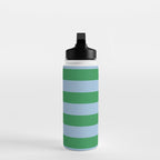 Bold Stripes in Green and Light Blue Water Bottle Gallery Image 3