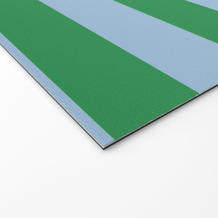 Bold Stripes in Green and Light Blue Welcome Mat Gallery Image 2