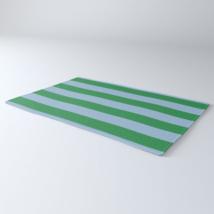 Bold Stripes in Green and Light Blue Rug Gallery Image 3