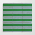 Bold Stripes in Green and Light Blue Wood Wall Art Gallery Image 1