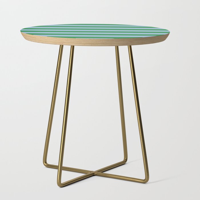 Bold Stripes in Green and Light Blue Side Table Gallery Image 1