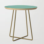 Bold Stripes in Green and Light Blue Side Table Gallery Image 1