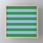 Bold Stripes in Green and Light Blue Mini Art Print Gallery Image 1