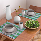Bold Stripes in Green and Light Blue Placemat Gallery Image 2