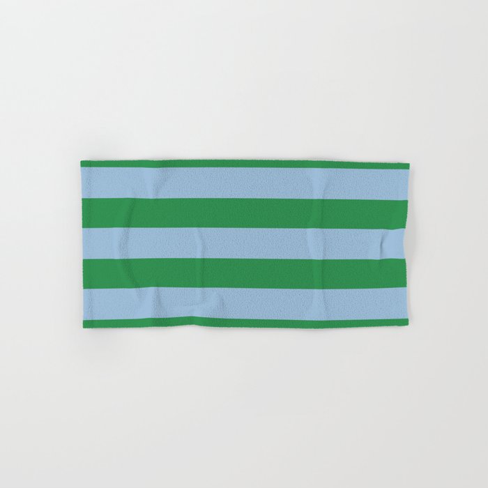 Bold Stripes in Green and Light Blue Bath Towel Gallery Image 1