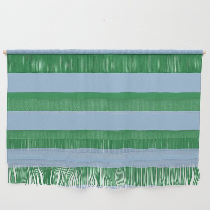 Bold Stripes in Green and Light Blue Wall Hanging Gallery Image 1