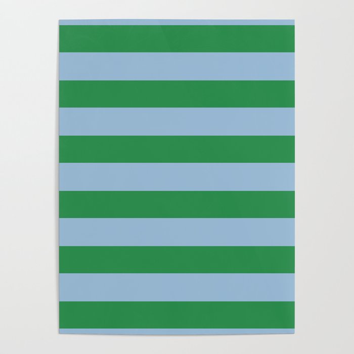 Bold Stripes in Green and Light Blue Poster Gallery Image 4