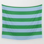 Bold Stripes in Green and Light Blue Wall Tapestry Gallery Image 4