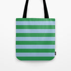 Bold Stripes in Green and Light Blue Tote Bag Gallery Image 1