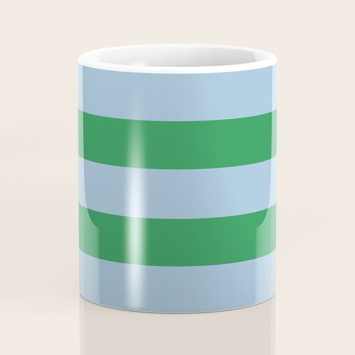 Bold Stripes in Green and Light Blue Coffee Mug Gallery Image 4