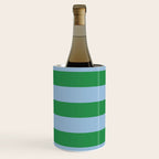 Bold Stripes in Green and Light Blue Wine Chiller Gallery Image 3
