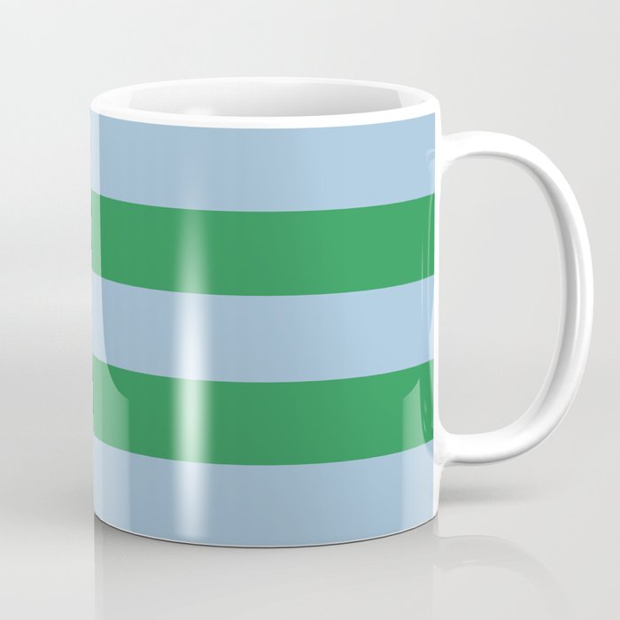 Bold Stripes in Green and Light Blue Coffee Mug Gallery Image 1