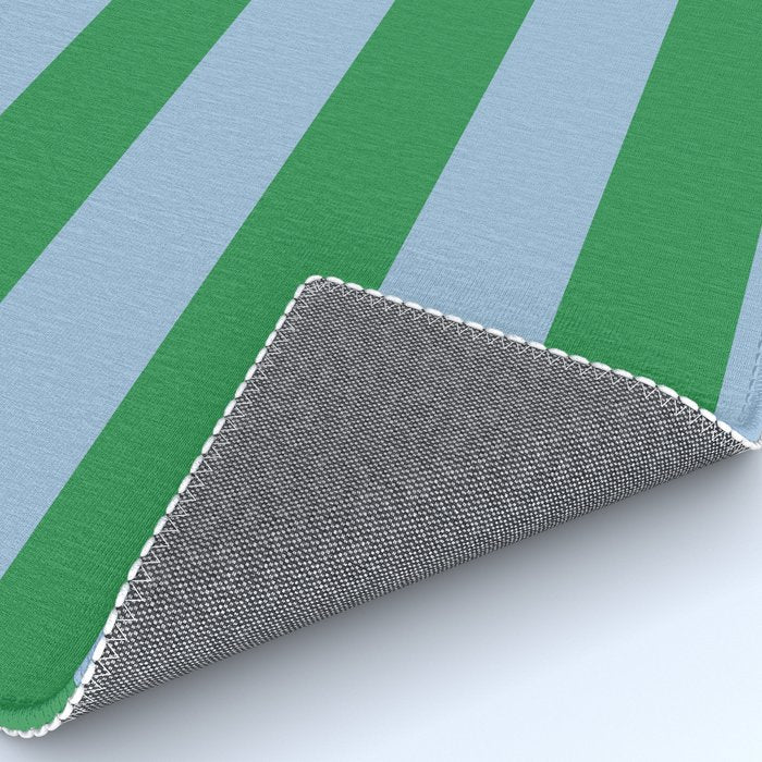 Bold Stripes in Green and Light Blue Rug Gallery Image 4