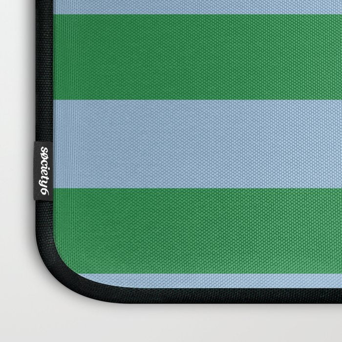 Bold Stripes in Green and Light Blue Laptop Sleeve Gallery Image 3