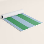 Bold Stripes in Green and Light Blue Yoga Mat Gallery Image 2