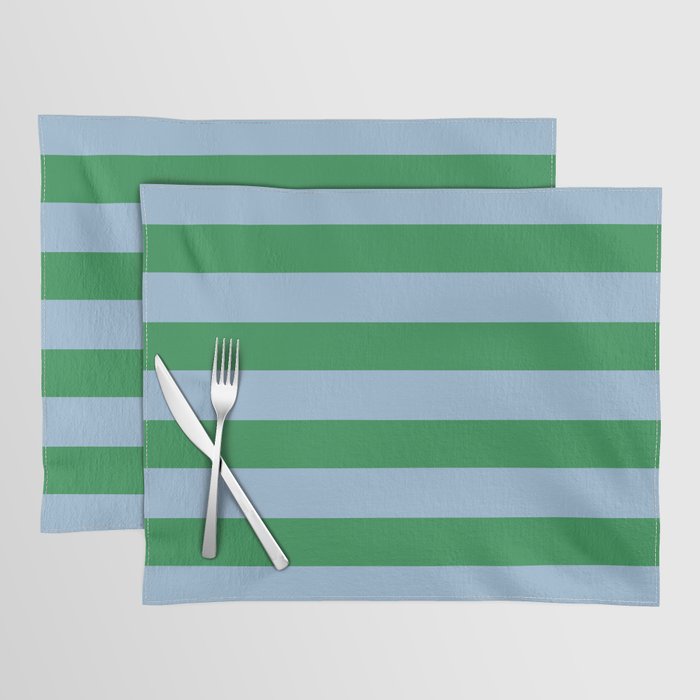 Bold Stripes in Green and Light Blue Placemat Gallery Image 1