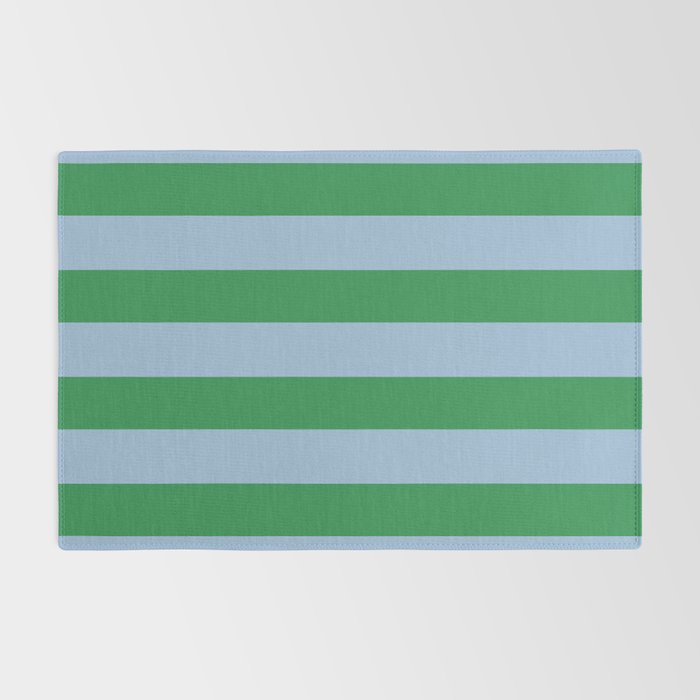 Bold Stripes in Green and Light Blue Rug Gallery Image 2