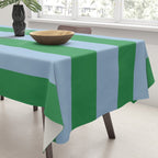 Bold Stripes in Green and Light Blue Tablecloth Gallery Image 3